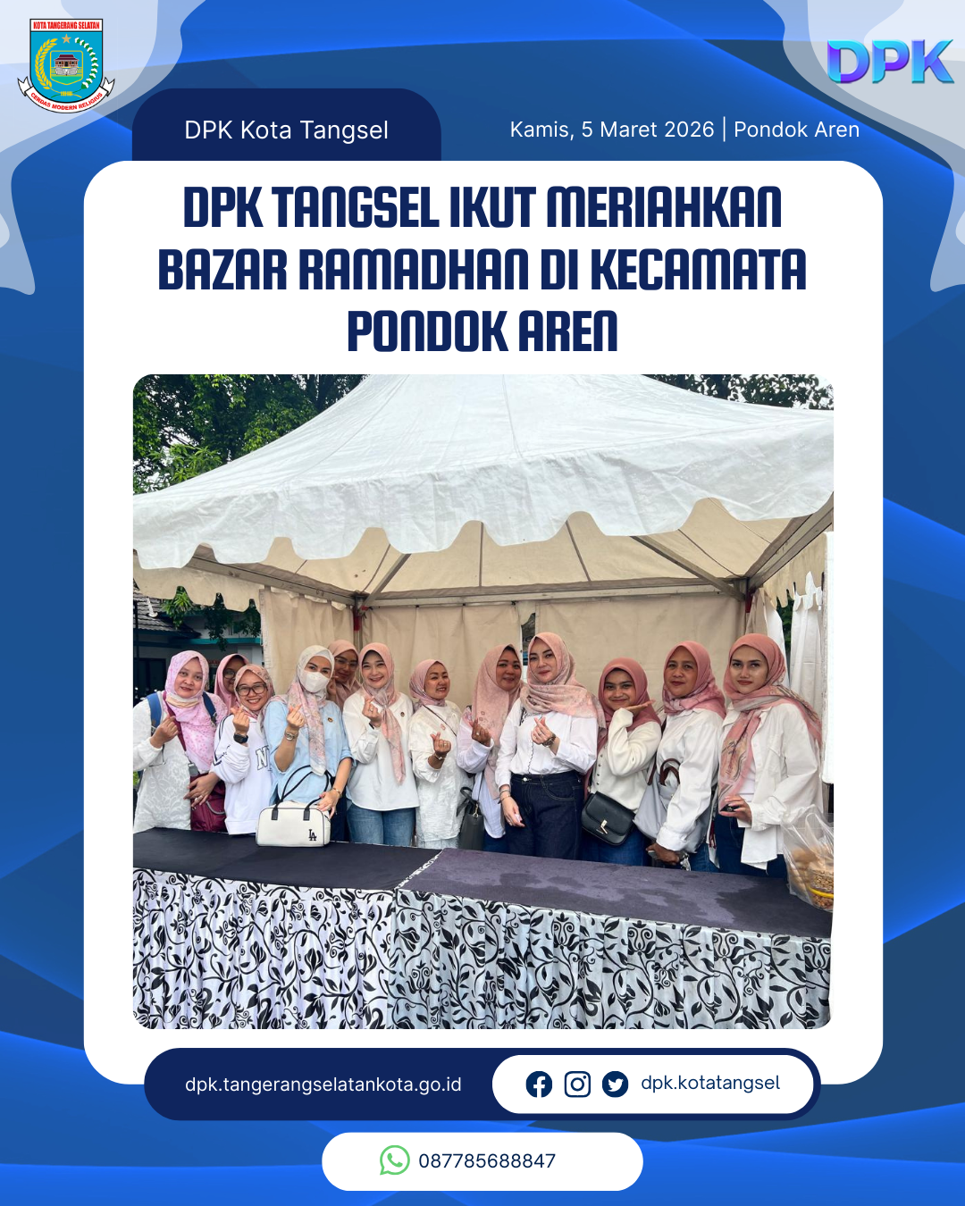 Dinas Perpustakaan dan Kearsipan Kota Tangerang Selatan turut hadir memeriahkan Bazar Sembako Ramadhan Kecamatan Pondok Aren